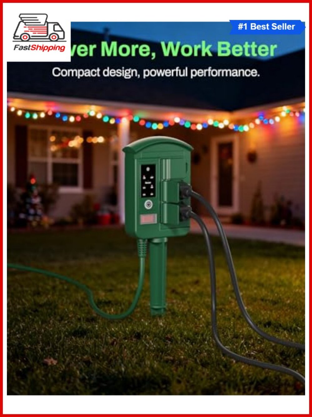🎅 Outdoor Power Stake Timer 6 Outlets Remote Control Weatherproof - Picture 5 of 6